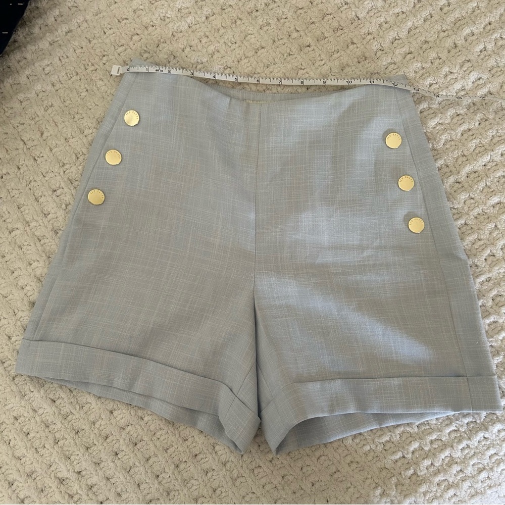 Ted Baker Blue Women's Shorts with Gold Accents Size 0